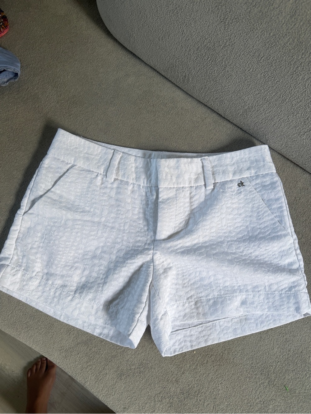 Calvin Klein White Textured Bermuda Shorts